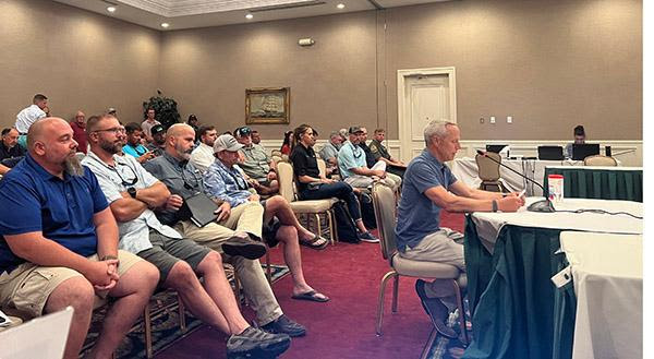 Members of the public wait to submit verbal comment at the September 2022 Charleston Council Meeting.